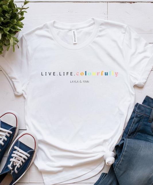 Live Life Colourfully Brand Graphic Tee