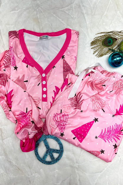 Pink Christmas Tree PJs