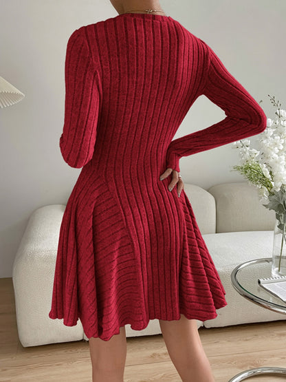 Ribbed Long Sleeve Dress