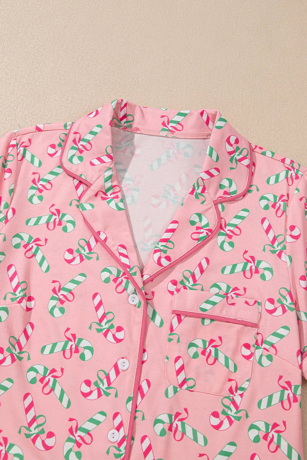 Candy Cane Button Down PJ Set