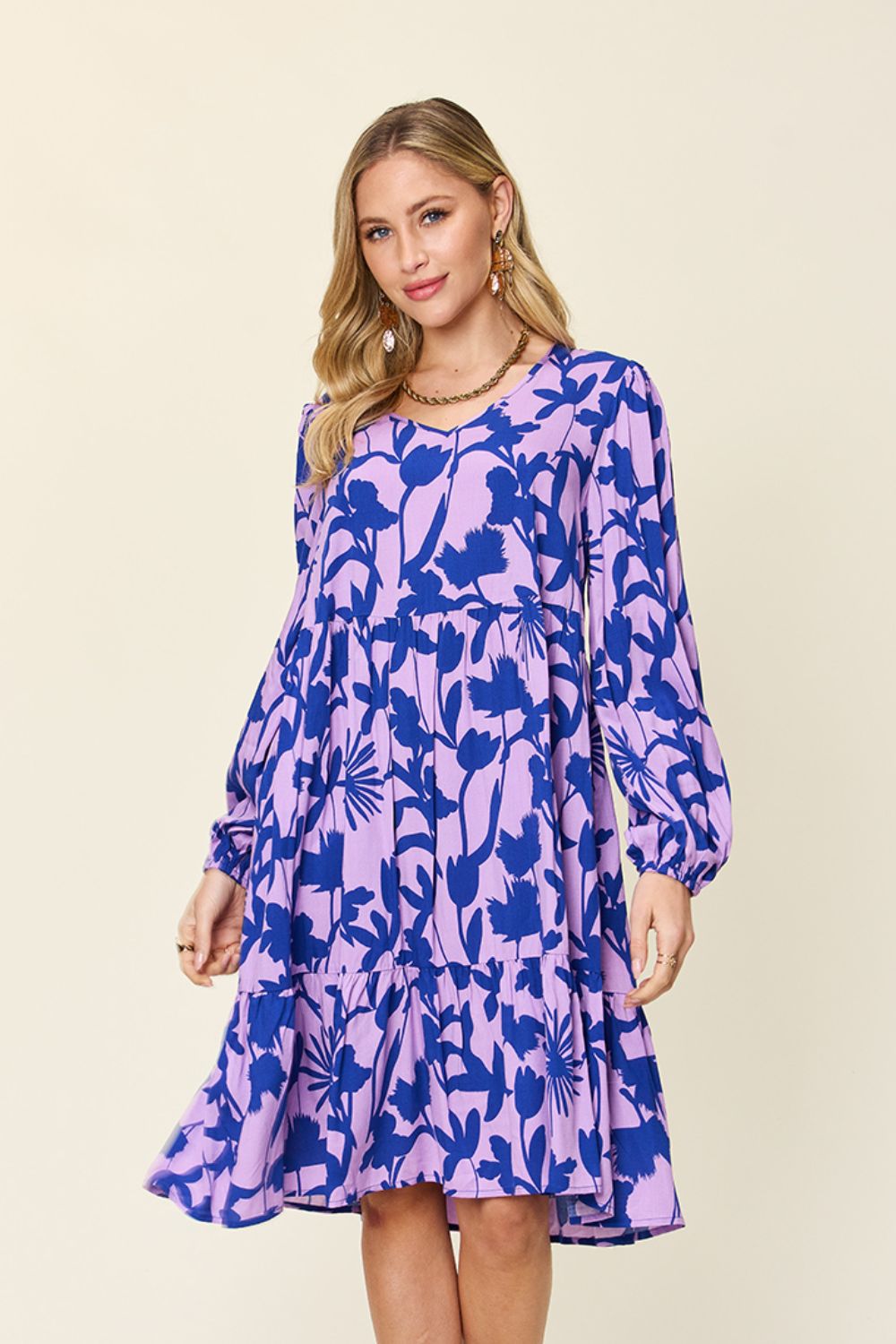 Wall Flower Ruffle Hem Dress with Pocket